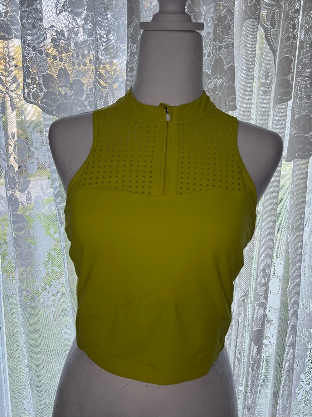 lululemon athletica Neon Green Sleeveless Zip Tank 12